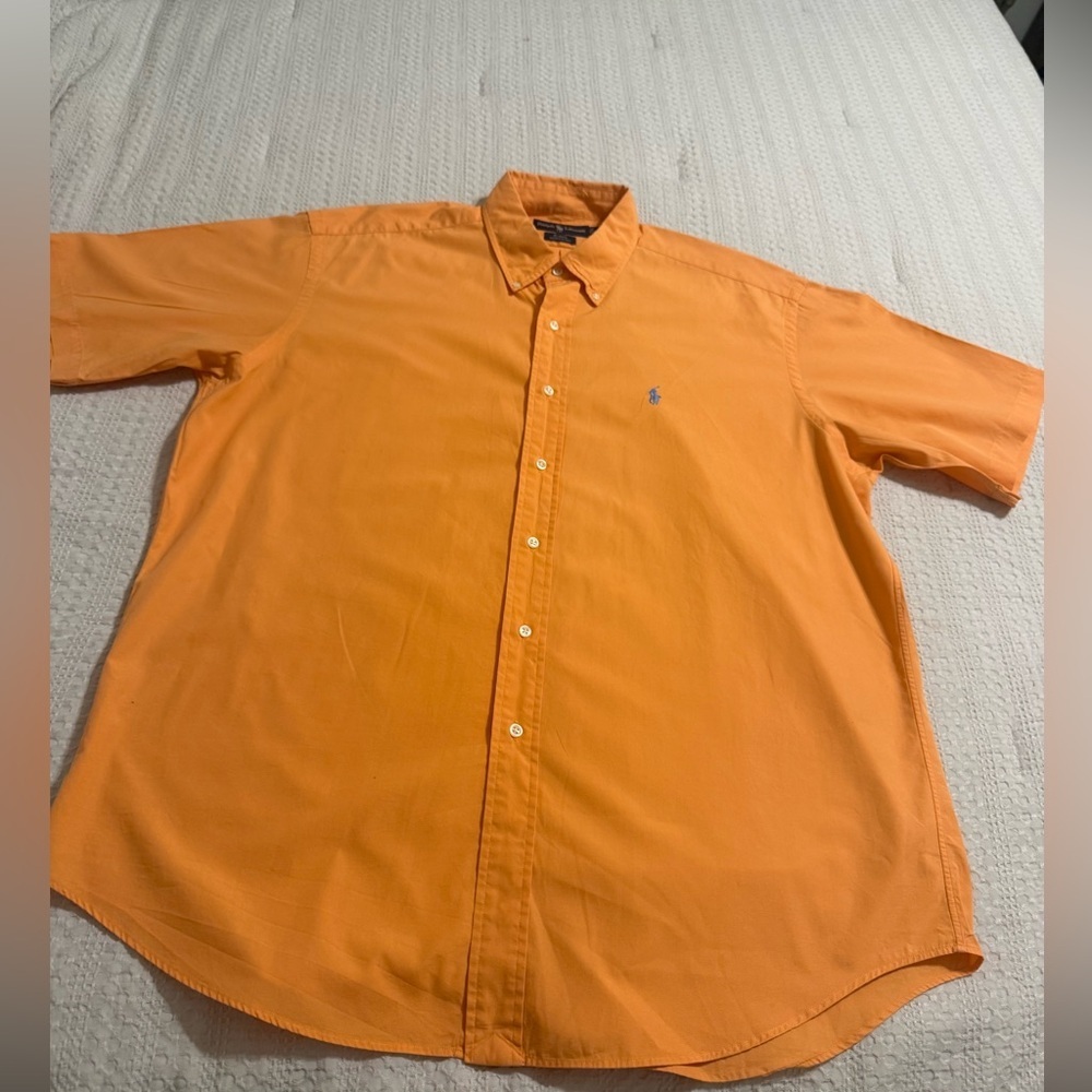 Ralph Lauren Men's Bright Orange Casual Shirt